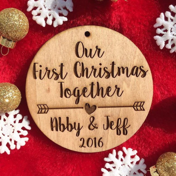 Ornament christmas first together our personalized wood